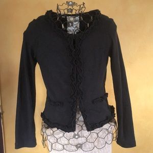 Nick & Mo Scoop Neck Ruffled Jacket